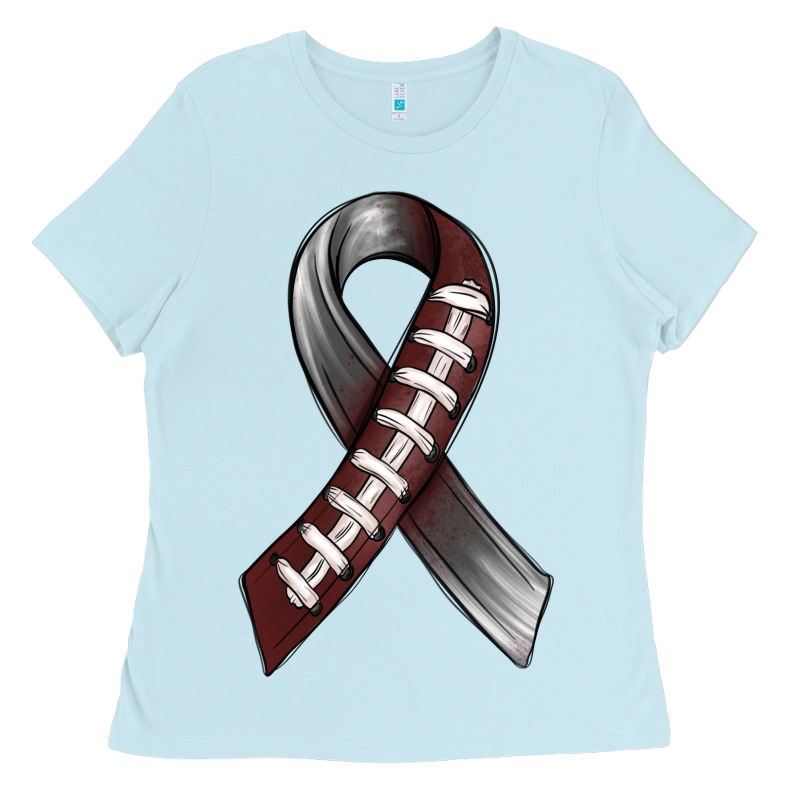Gray Ribbon American Football Ladies Tee by BundleAndBundleShop | Teevron
