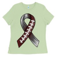 Matcha Gray Ribbon American Football Ladies Tee - BundleAndBundleShop