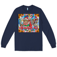 Navy Love Christmas highland cow Long Sleeve Tee - CowhideDigitalArt