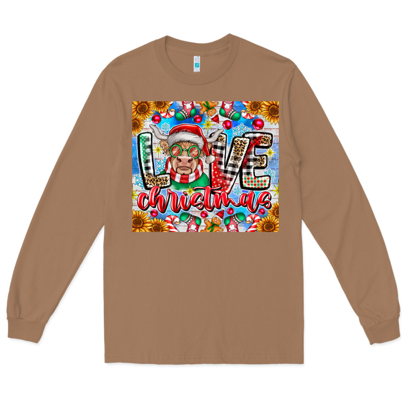 Love Christmas Highland Cow Long Sleeve Tee by CowhideDigitalArt | Teevron