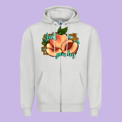 Just Peachy 2 Zipper Hoodie Designed By Jahusdesignshop