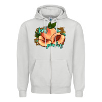 Dove Grey just peachy 2 Zipper Hoodie - JahusDesignShop