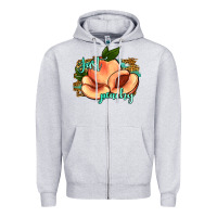Heather Grey just peachy 2 Zipper Hoodie - JahusDesignShop
