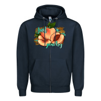 Navy just peachy 2 Zipper Hoodie - JahusDesignShop
