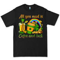Black St. Patrick's All you need is coffee and luck Premium Tee - OliviaCreatesArt