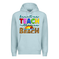 Blue Mist first we teach then we beach Premium Hoodie - Artiststas