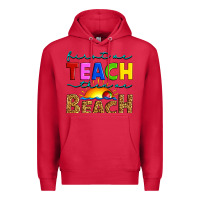 Cardinal first we teach then we beach Premium Hoodie - Artiststas