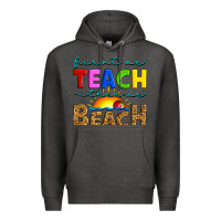 Charcoal Heather first we teach then we beach Premium Hoodie - Artiststas