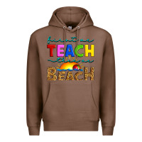 Chestnut first we teach then we beach Premium Hoodie - Artiststas