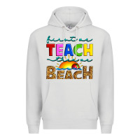 Dove Grey first we teach then we beach Premium Hoodie - Artiststas