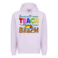 Lilac first we teach then we beach Premium Hoodie - Artiststas