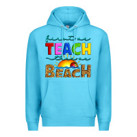 Ocean Blue first we teach then we beach Premium Hoodie - Artiststas