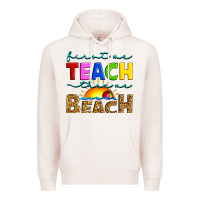 Pale Pink first we teach then we beach Premium Hoodie - Artiststas