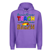 Purple first we teach then we beach Premium Hoodie - Artiststas