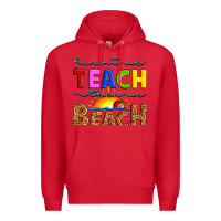 Red first we teach then we beach Premium Hoodie - Artiststas