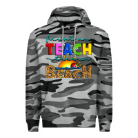 Slate Camo first we teach then we beach Premium Hoodie - Artiststas