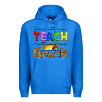 True Royal first we teach then we beach Premium Hoodie - Artiststas