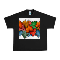 Black autumn  leaves seamless pattern Urban Heavy Tee - BundleAndBundleShop