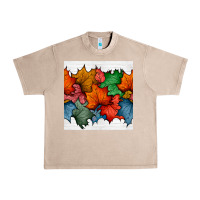 French Oak autumn  leaves seamless pattern Urban Heavy Tee - BundleAndBundleShop