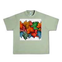 Oil Green autumn  leaves seamless pattern Urban Heavy Tee - BundleAndBundleShop
