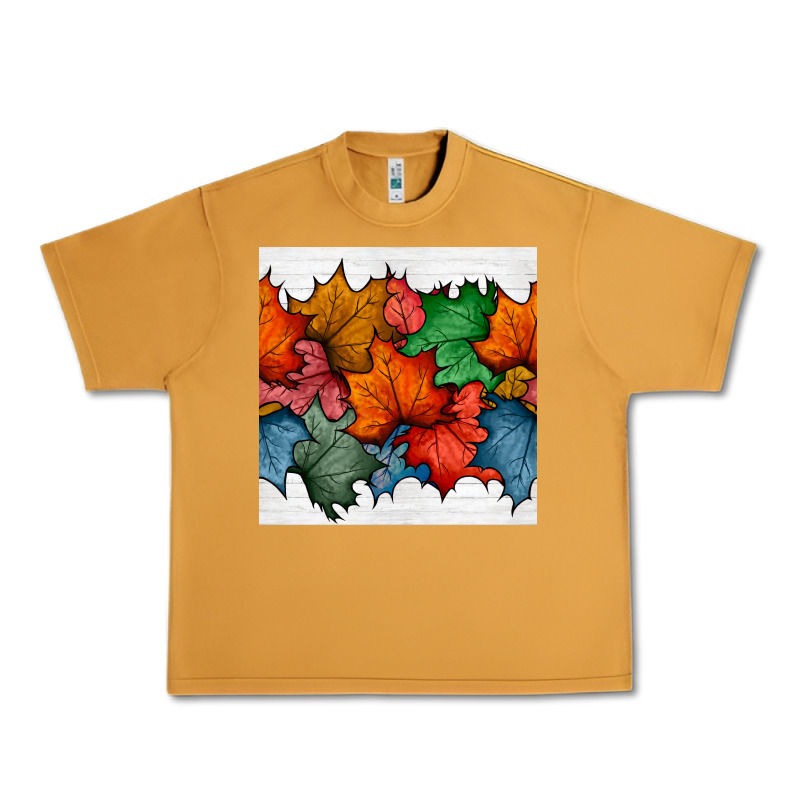 Autumn  Leaves Seamless Pattern Urban Heavy Tee by BundleAndBundleShop | Teevron