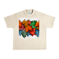 Sandshell autumn  leaves seamless pattern Urban Heavy Tee - BundleAndBundleShop