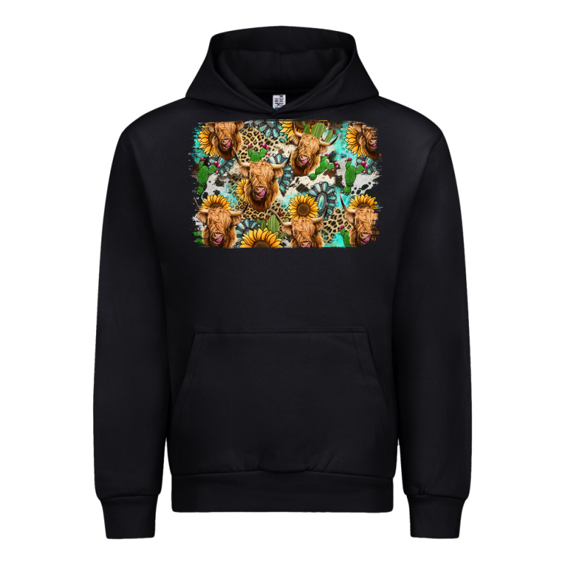 Highland Cow Western Background Urban Hoodie by Jasminsmagicworld | Teevron