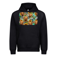 Black highland cow western background Urban Hoodie - Jasminsmagicworld