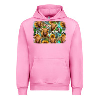 Fuchsia Pink highland cow western background Urban Hoodie - Jasminsmagicworld
