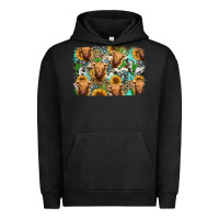 Pigment Black highland cow western background Urban Hoodie - Jasminsmagicworld