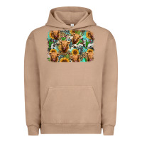 Pigment Burro highland cow western background Urban Hoodie - Jasminsmagicworld