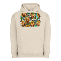 Pigment French Oak highland cow western background Urban Hoodie - Jasminsmagicworld