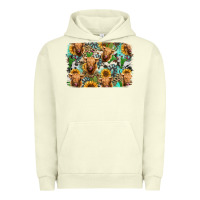 Pigment Pistachio highland cow western background Urban Hoodie - Jasminsmagicworld
