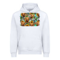 White highland cow western background Urban Hoodie - Jasminsmagicworld