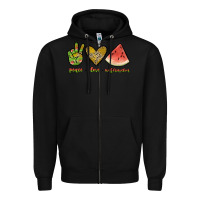 Black peace love watermelon Zipper Hoodie - JahusDesignShop