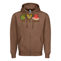 Chestnut peace love watermelon Zipper Hoodie - JahusDesignShop
