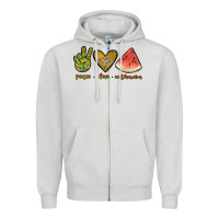 Dove Grey peace love watermelon Zipper Hoodie - JahusDesignShop