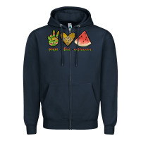 Navy peace love watermelon Zipper Hoodie - JahusDesignShop