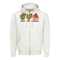 Peace Love Watermelon Zipper Hoodie | Teevron