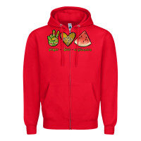 Red peace love watermelon Zipper Hoodie - JahusDesignShop
