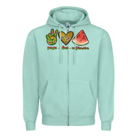 Seafoam peace love watermelon Zipper Hoodie - JahusDesignShop