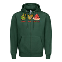 Sports Green peace love watermelon Zipper Hoodie - JahusDesignShop