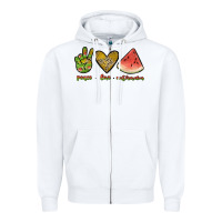 White peace love watermelon Zipper Hoodie - JahusDesignShop