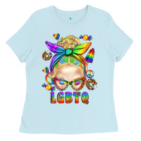 Baby Blue LGBTQ+ Messy Bun With Snacks Ladies Tee - BundleAndBundleShop