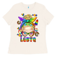 Bone LGBTQ+ Messy Bun With Snacks Ladies Tee - BundleAndBundleShop