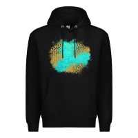 Black turquoise leopard patch Premium Hoodie - Jasminsmagicworld