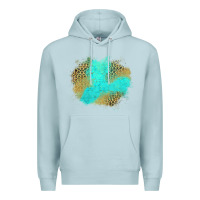 Blue Mist turquoise leopard patch Premium Hoodie - Jasminsmagicworld