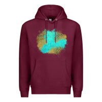 Burgundy turquoise leopard patch Premium Hoodie - Jasminsmagicworld