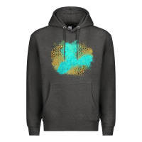 Charcoal Heather turquoise leopard patch Premium Hoodie - Jasminsmagicworld
