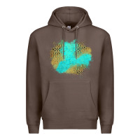 Coffee turquoise leopard patch Premium Hoodie - Jasminsmagicworld